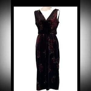 Double V Velour Jumpsuit By Love On A Hanger Cropped Size XS